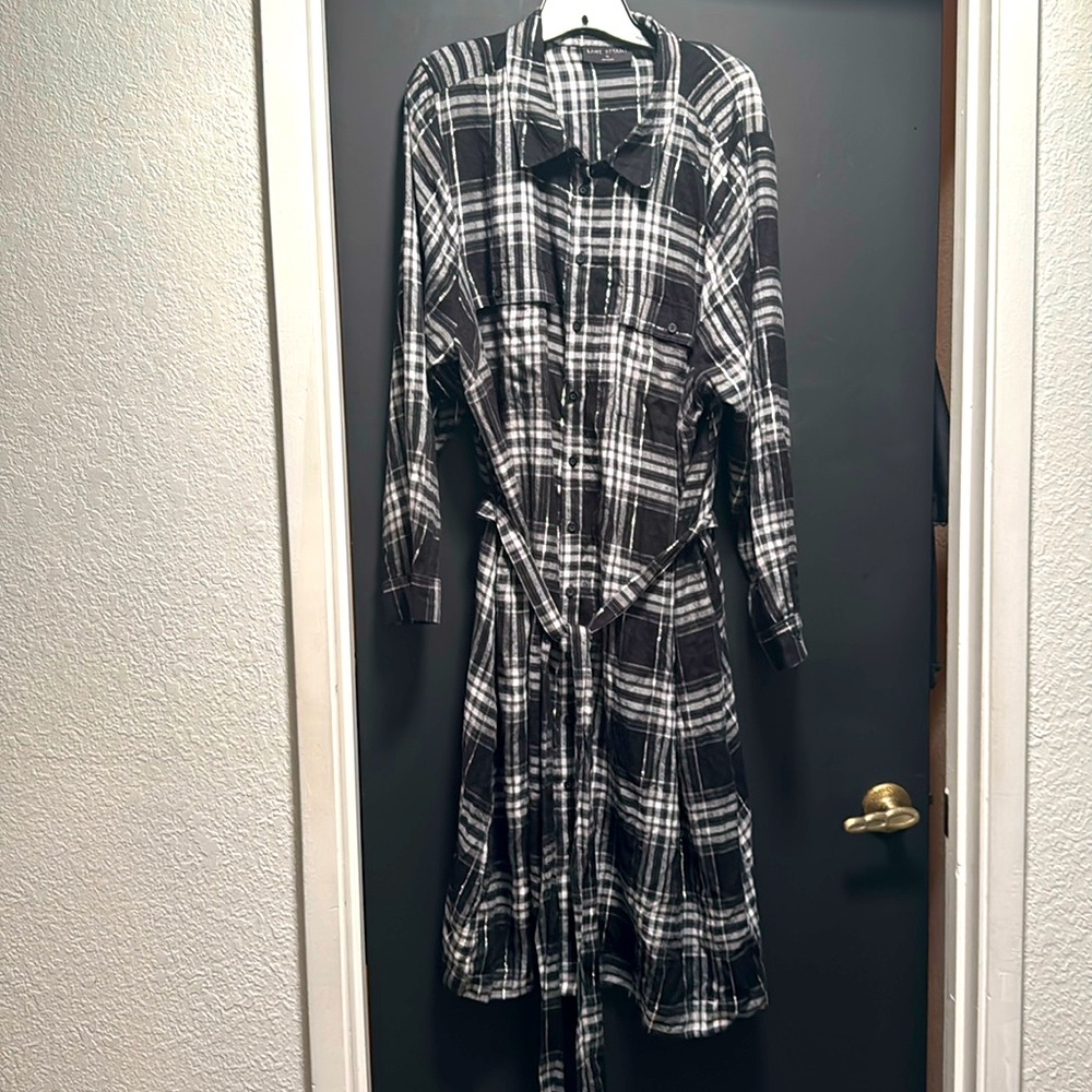 Never worn Lane Bryant black flannel dress